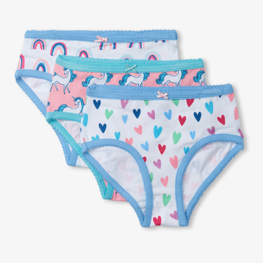 HATLEY Pretty Patterns Girls Brief Underwear 3 Pack Size 6-7