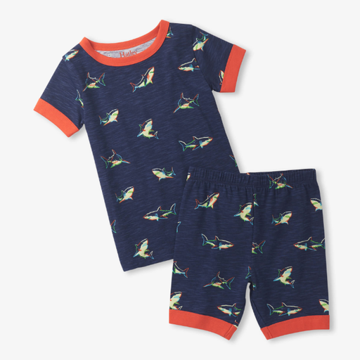 HATLEY Glow Sharks Cotton Short Pajama Set