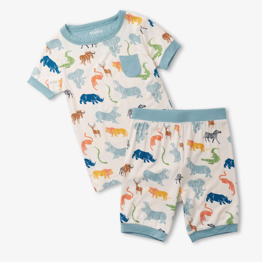 HATLEY Scratchy Safari Bamboo Short Pajama Set