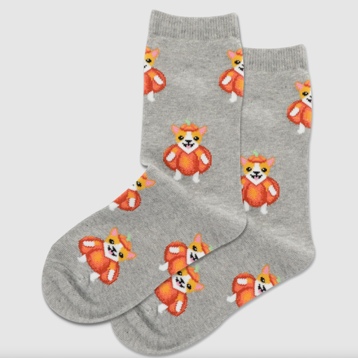 HOTSOX Pumpkin Corgi Crew Socks