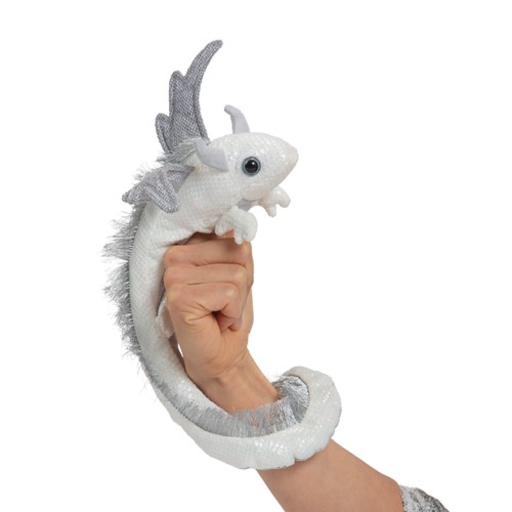 FOLKMANIS Dragon Wristlet , Finger Puppet - Pearl