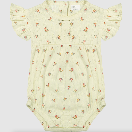 RIFFLE AMSTERDAM Lisa Romper, Short Sleeve,  Jacquard Rib AOP with Roses