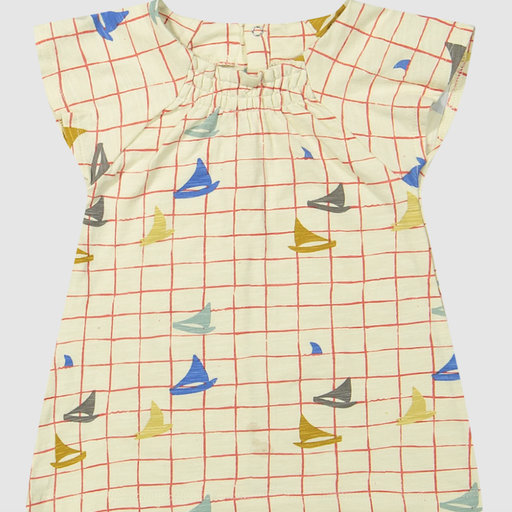 RIFFLE AMSTERDAM Aline Dress Slub Jersey Aop Boat