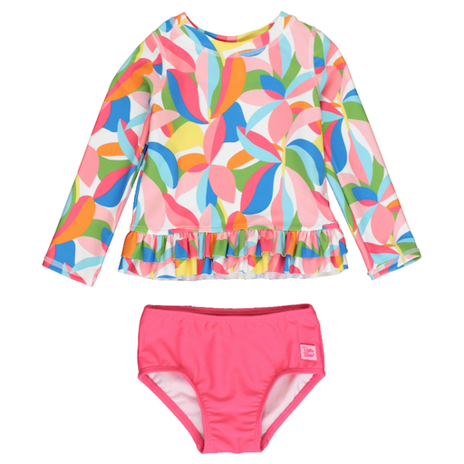 RUFFLEBUTTS, INC. Ruffle Hem Rash Guard 2-Piece