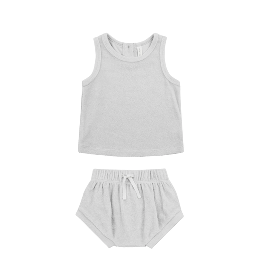QUINCY MAE Terry Tank + Short Set in Cloud