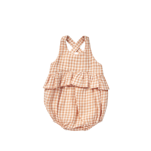 QUINCY MAE Penny Romper in Melon Gingham