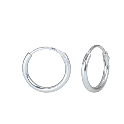 CHERISHED MOMENTS, LLC Sterling Silver Endless Hoop Earring 10mm