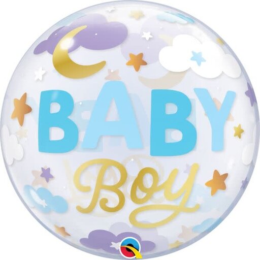 Sweet Dreams Baby Boy Bubble Balloon 22"
