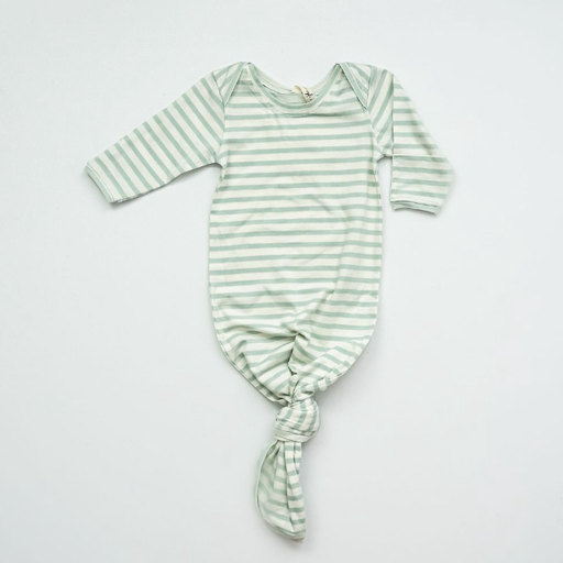 JACK DAVIS Aqua Stripe Knotted Sleep Gown / 0-3M