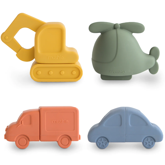 Mushie Vehicles Mold Free Bath Play Set - 4 Pack