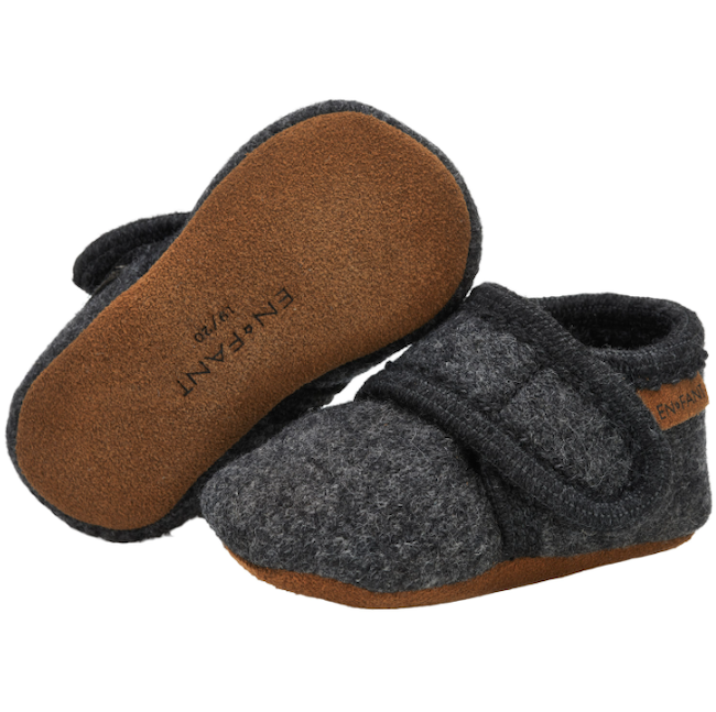 EN FANT BABY SLIPPERS - Dark Grey Melange EN FANT BABY SLIPPERS - Dark Grey Melange