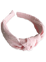 Eva's House Swiss Dot Cotton Knotted Headband - Baby Pink