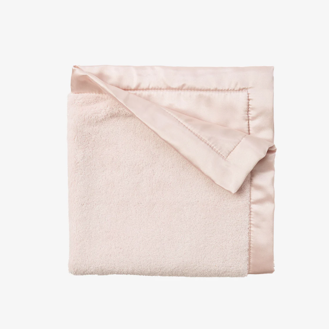 ELEGANT BABY Pale Pink Satin Trim Flannel Fleece Baby Security Blankie