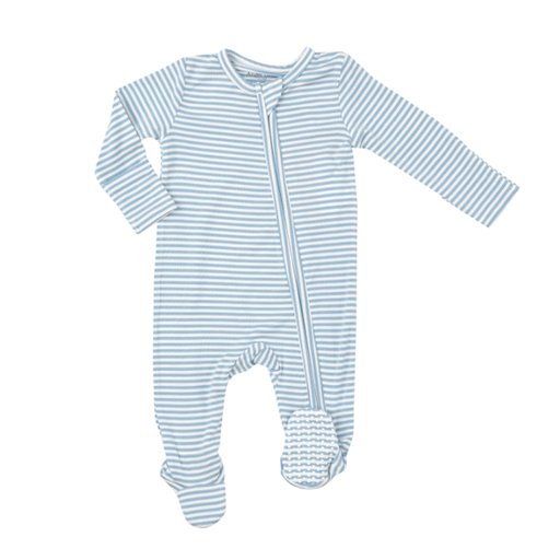 ANGEL DEAR Dream Blue Stripe 2 Way Zipper Footie