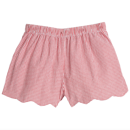 Little English Scallop Short in Seersucker Gingham