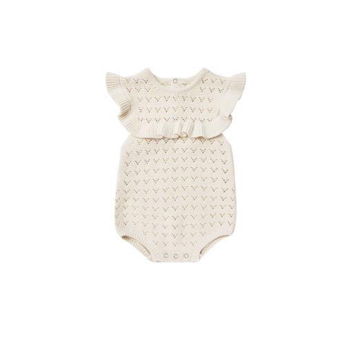 QUINCY MAE Pointelle Ruffle Romper