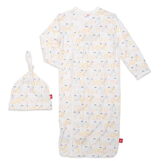 MAGNETIC ME Life Cycle Modal Magnetic Cozy Sleeper Gown + Hat Set/ NB-3M