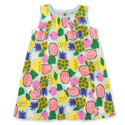 Tea Trapeze Dress in Tropical Fruits