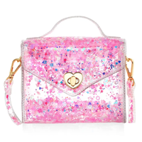 CARRYING KIND Gussie Jelly Hand Bag in Pink Sparkle