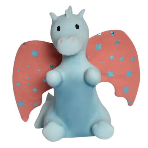 TIKIRI Baby Sunrise Dragon Organic Rubber Rattle Toy With Crinkle  Wings