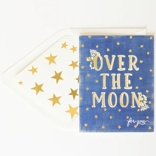 THE FIRST SNOW Over the Moon For You Congratulations Greeting Card