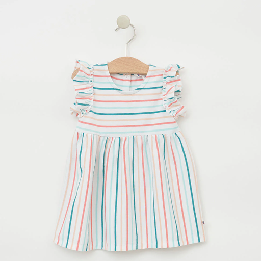 BATELA Ruffled Stripe Baby Dress