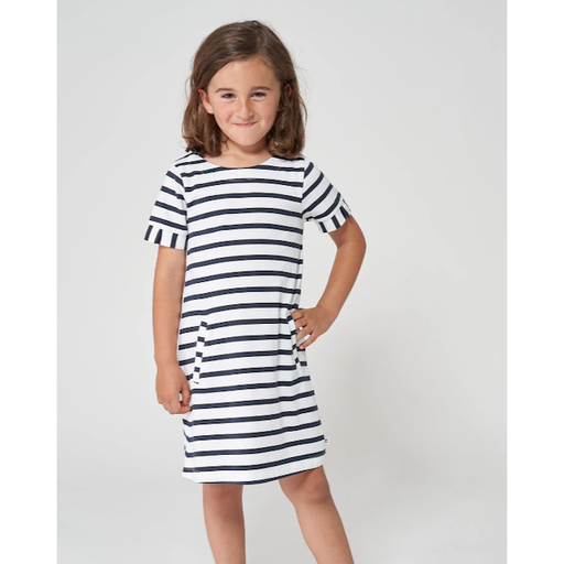 BATELA Nautical Short Sleeve Striped Dress
