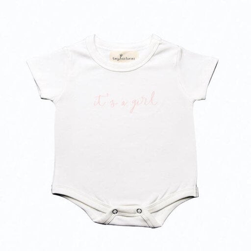 TINY VICTORIES New Baby - It's a Girl Short Sleeve Onesie