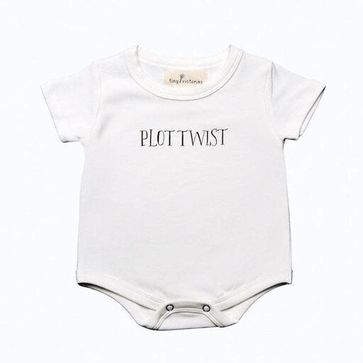 TINY WHALES New Baby - Plot Twist Short Sleeve Onesie