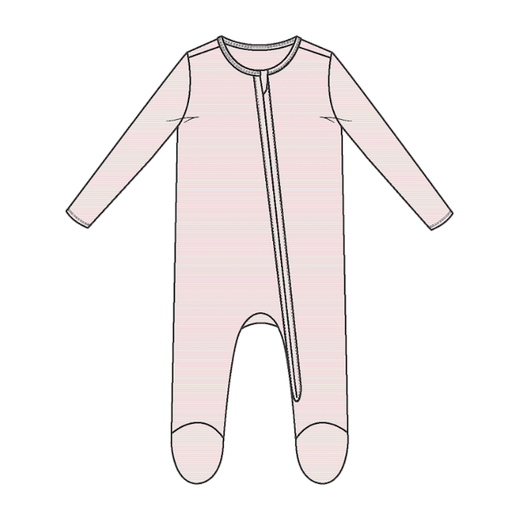 Angel Dear Light Pink Stripe - 2 Way Zipper Footie