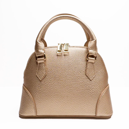 Carrying Kind Charlotte Pebbled Pleather Purse in Bronzwith charm