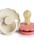 Mushie FRIGG Daisy Natural Rubber 2-Pack in Cream/Poppy