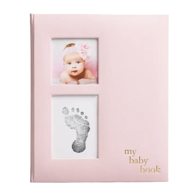 Pearhead Linen Baby Memory Book - Pink