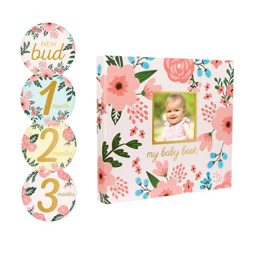 PEARHEAD Baby's Floral Memory Book & Sticker Set
