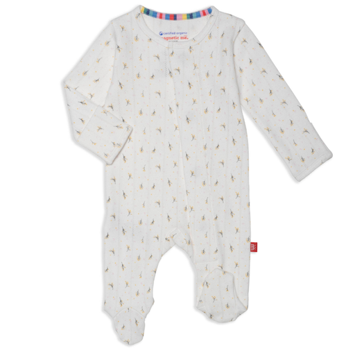 Magnetic Me Floral Organic Cotton Pointelle Magnetic Parent Favorite Footie