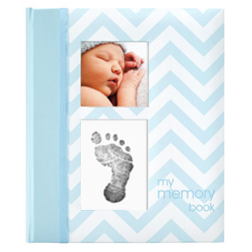 Pearhead Blue Chevron Baby Book