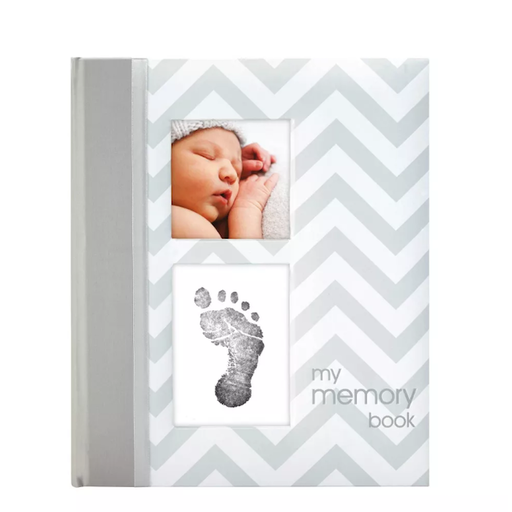 Pearhead Grey Chevron Baby Book