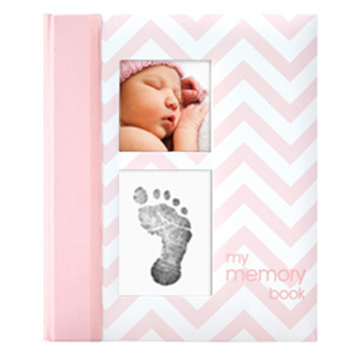 Pearhead Pink Chervon Baby Book
