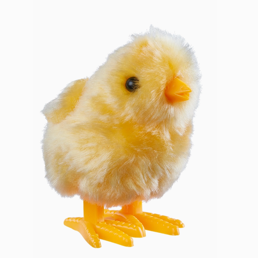 Toysmith Yellow Fuzzy Chick Wind Ups, Spring, Hopping Action