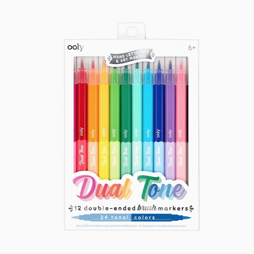 Only Dual Tone Double Ended Brush Marker - Set Of 12/24 Colors