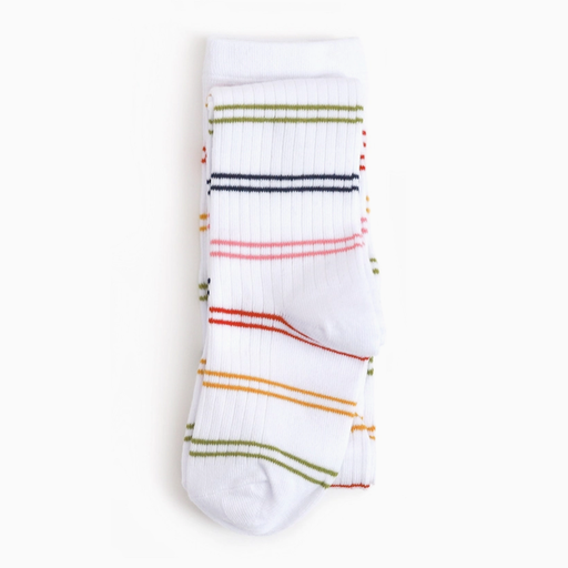 Little Stocking Co. Ribbed Knit Tights - Rainbow Stripe