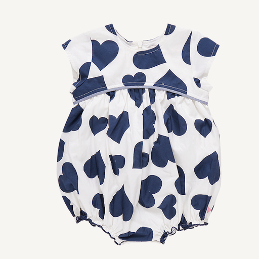 Pink Chicken Sana Bubble in Navy Toss Hearts
