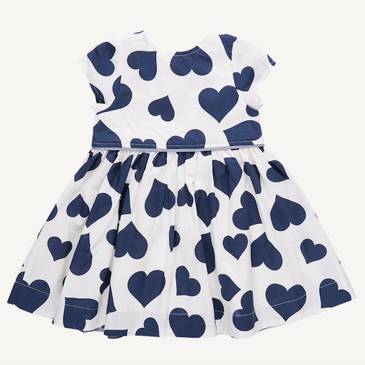 Pink Chicken Fatima Dress - Navy Tossed Hearts
