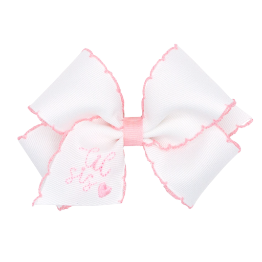 Wee Ones Small Embroidered Sister Bow