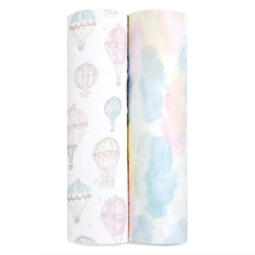 ADEN + ANAIS Organic Muslin Swaddles in Above the Clouds 2 Pack