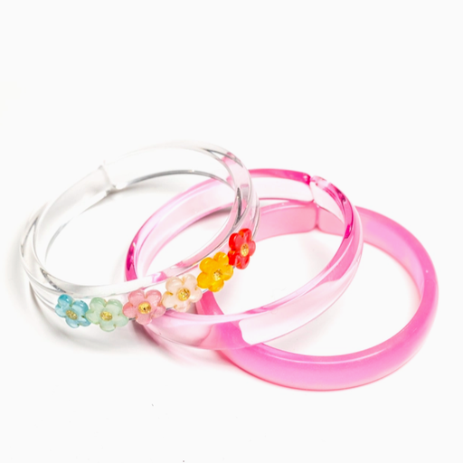 Lilies & Roses Pearl Colors Flowers Pink Bangles