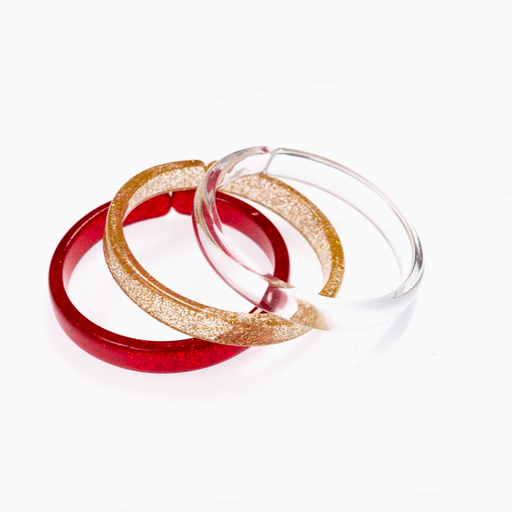 Lilies & Roses Glitter Bangle Set of 3