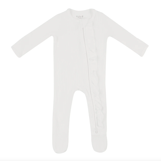 Kyte Baby Ribbed Ruffle Zipper Footie