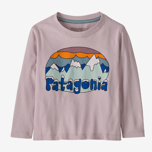 Patagonia Baby Long Sleeve Regenerative Organic Certified Cotton Graphic T-Shirt : Fitz Roy Flurries