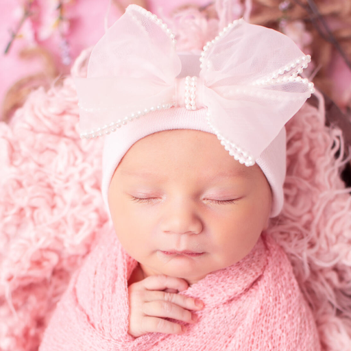 Ilybean Patty Bow Pink Hat - NB